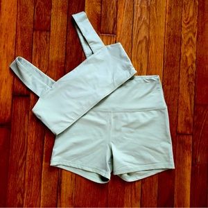 Reformation mint sports bra and short set - size medium